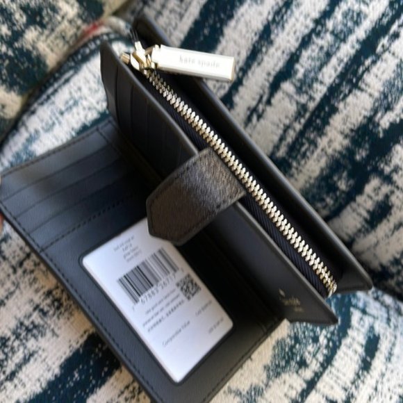 Kate Spade Shimmy Boxed Medium Compartment Wallet Black - Picture 6 of 16